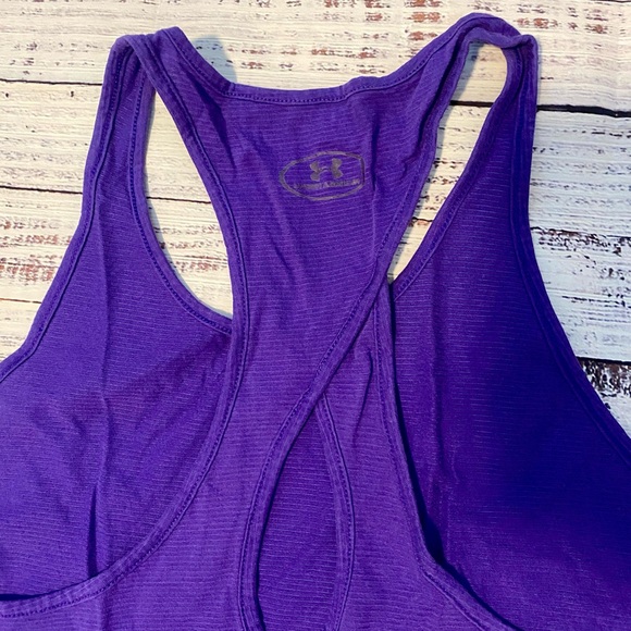 Women's Purple UnderArmour Tank Top - Picture 3 of 3